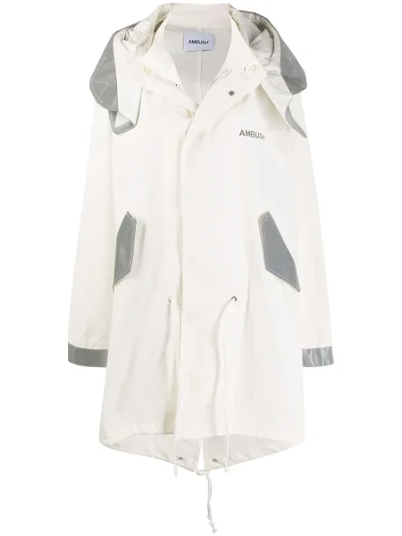 Palton Ambush cu glugă alb