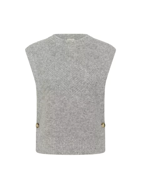Sweter Part Two bez rękawów szary