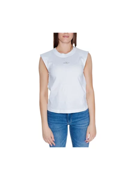 Jeansy Calvin Klein Jeans z krótkim rękawem niebieskie