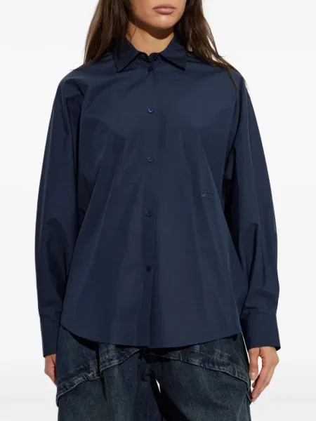 Cămașă Loewe cu broderie din poplin albastru