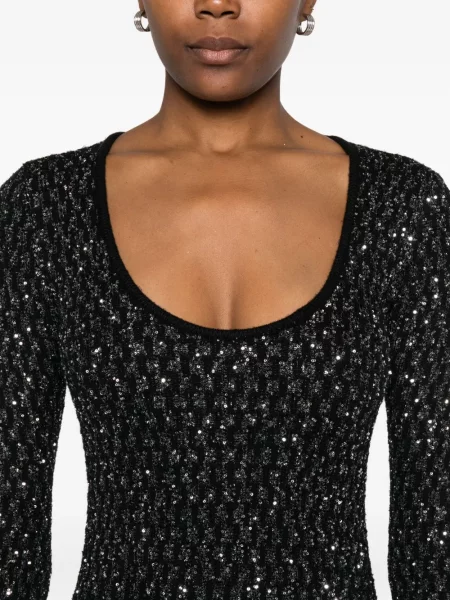 Rochie mini Patrizia Pepe cu paiete de costum negru