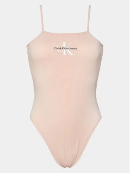 Calvin Klein Jeans Bodi Monologo Ružičasta bijela