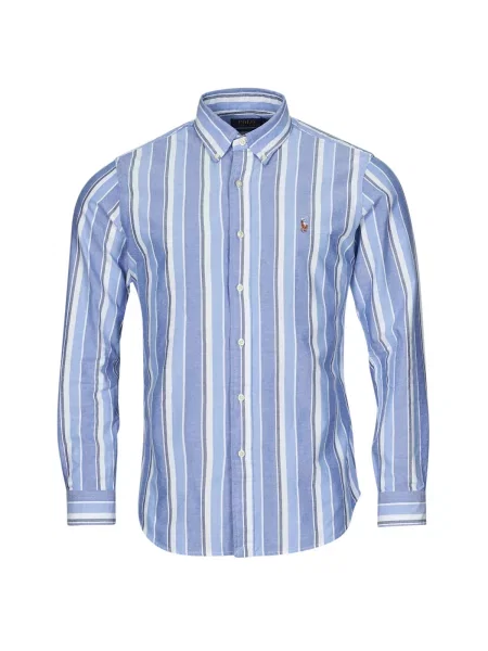Srajca Polo Ralph Lauren z dolgimi rokavi keper modra