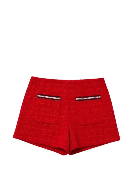 Pantaloni scurți Alice + Olivia din tweed roșu