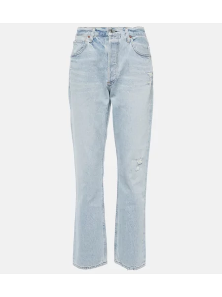 Proste jeansy Citizens Of Humanity z wysoką talią niebieskie