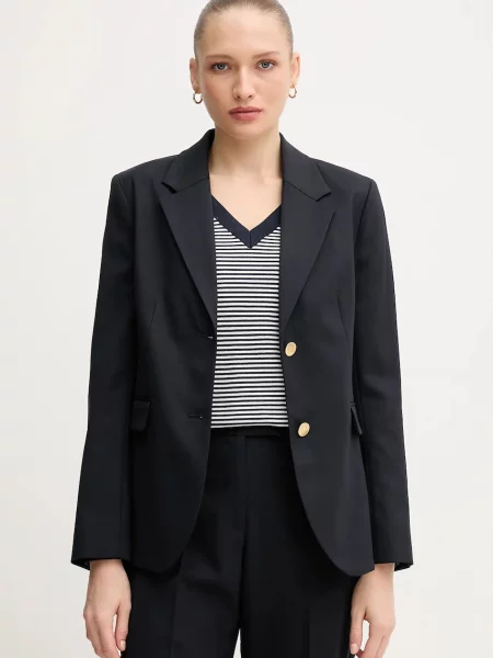 Suknjič z dodatkom volne Tommy Hilfiger mornarsko modra