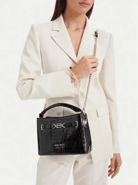 Nine West Дамска чанта EO-CITY CROCO черен
