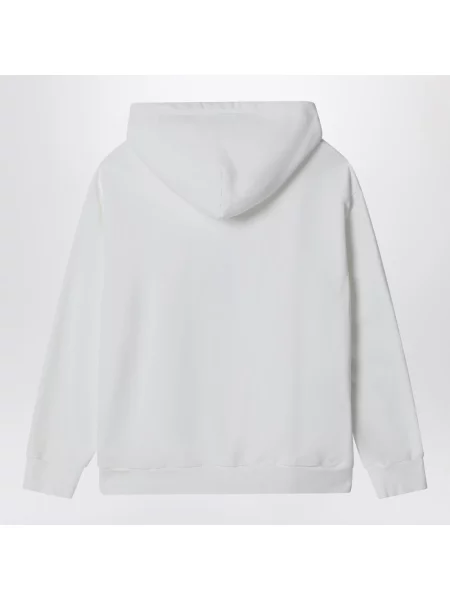 Bluza z kapturem Mm6 Maison Margiela z kapturem z nadrukiem biała