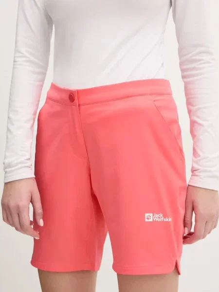 Outdoorové šortky Jack Wolfskin Hiking Alpine medium waist růžová