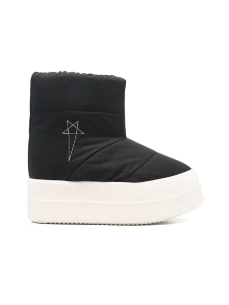 Botki Rick Owens na platformie wsuwane pikowane czarne