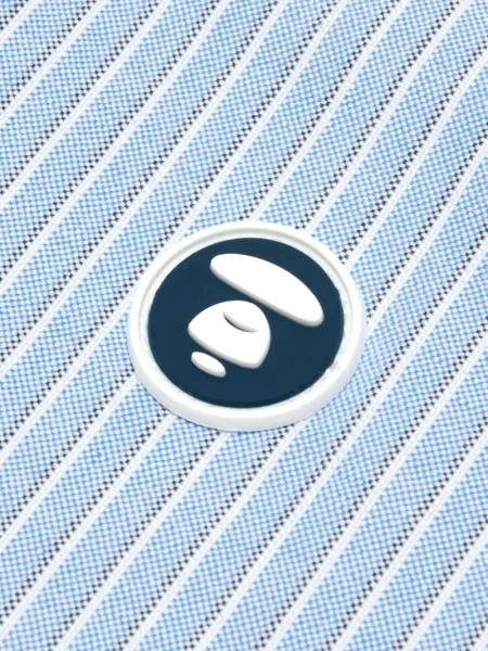 Cămașă Aape By A Bathing Ape cu broderie cu dungi albastru