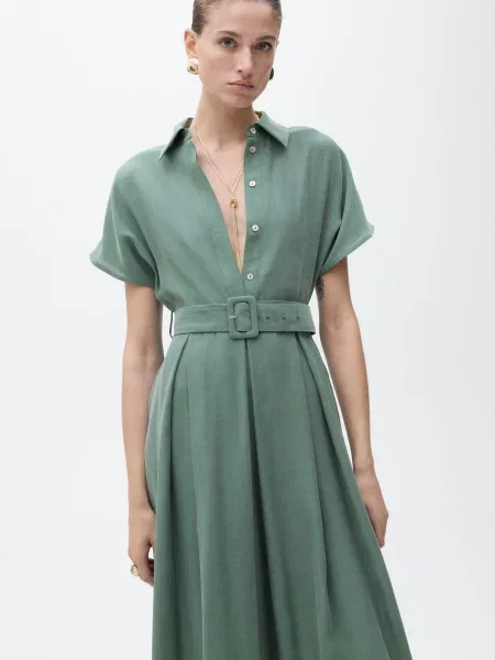 Сукня міді MANGO модал зелений