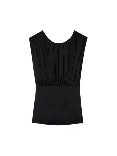 Top Jil Sander z falbankami czarny