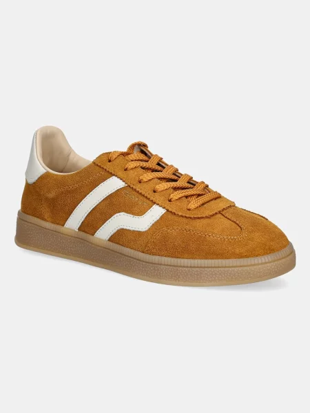 Gant sneakers din piele întoarsă Cuzima galben