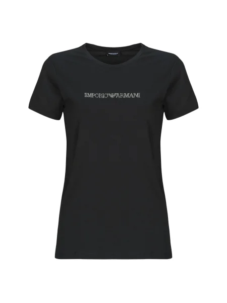 Tricou Emporio Armani cu decolteu în U negru