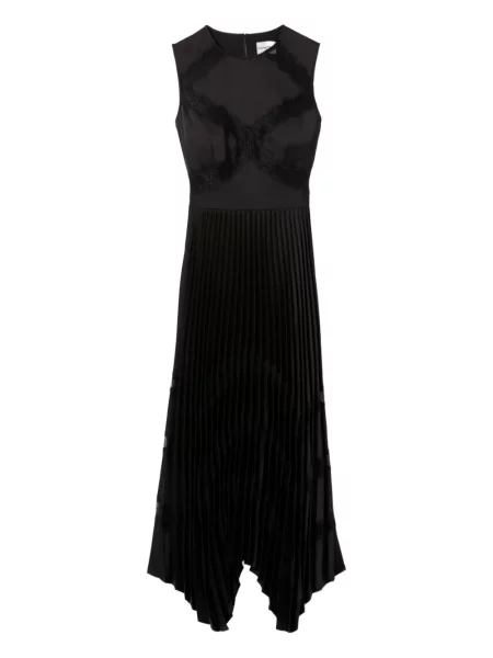 Sukienka midi Claudie Pierlot plisowana do kolan garniturowa czarna