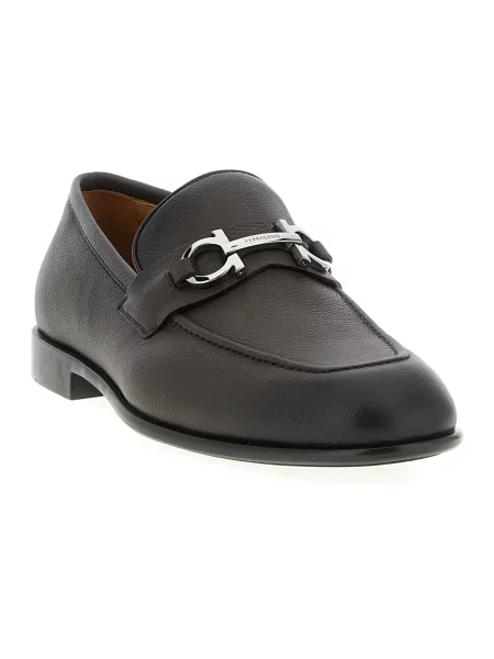 Półbuty Ferragamo skórzane brązowe
