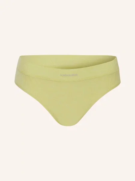 Icebreaker Kalhotky Panty Mer Rib Lotus Z Merino Vlny tmavě žlutá