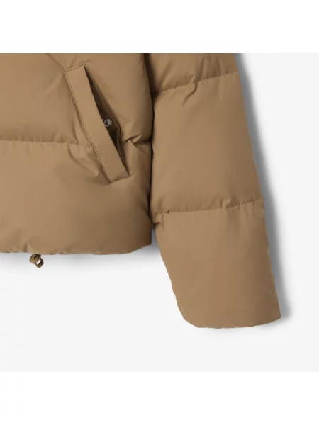 Lacoste Puchowa Kurtka Z Kapturem I Wodoodporna brązowa