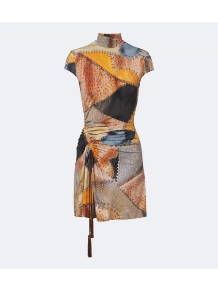 Rochie Roberto Cavalli cu volane maro