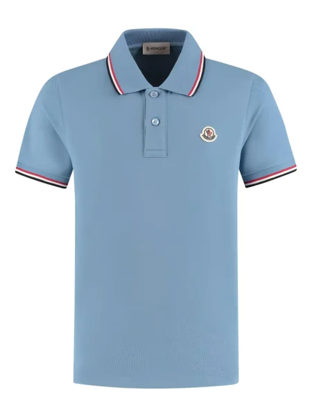 Koszulka polo dziecięca Moncler Enfant niebieska