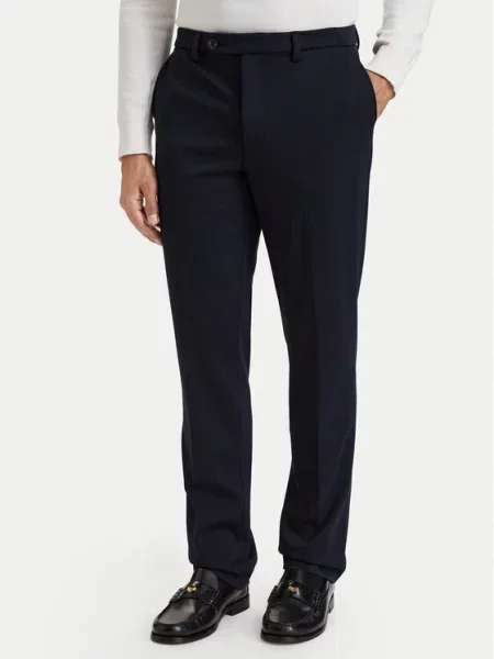 Tommy Hilfiger Spodnie materiałowe Punto Milano Straight Fit granatowy