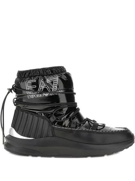 Botine Ea7 Emporio Armani cu șireturi din dantelă negru