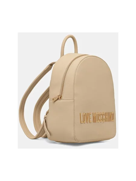 Plecak Love Moschino skórzany beżowy