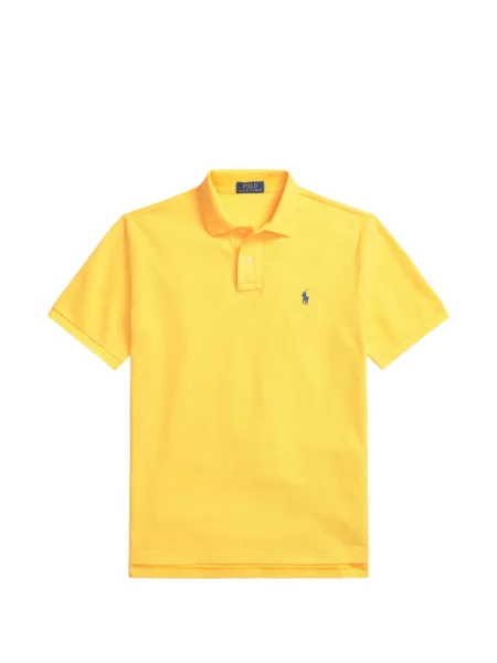 Tricou polo Polo Ralph Lauren cu autograf cu 5 buzunare în carouri gri