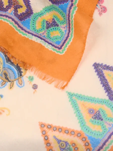 Fular Etro cu model floral din jacard