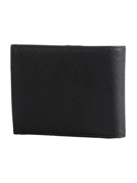 Portfel Emporio Armani skórzany z logo czarny