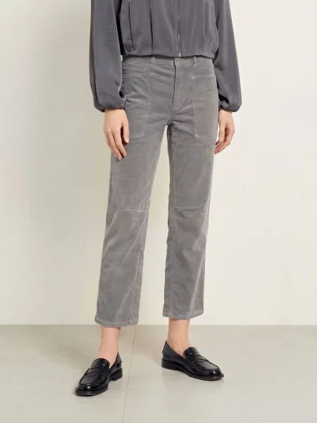 Opus Pants Kordové Kalhoty Melly Breeze šedá