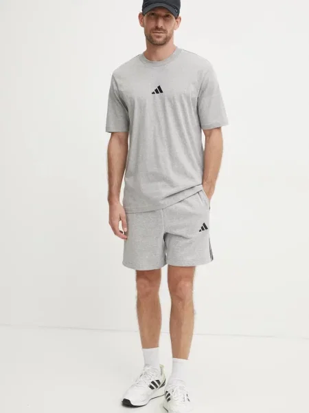 Меланжевые шорты Adidas серые