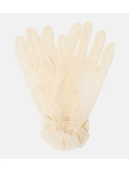 Mănuși Valentino din tul galben