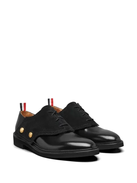 Pantofi derby Thom Browne din piele de căprioară negru