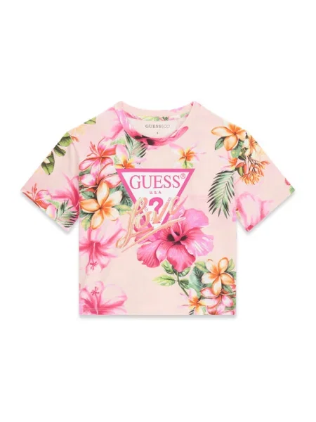 Guess Póló Rózsaszín Relaxed Fit fehér