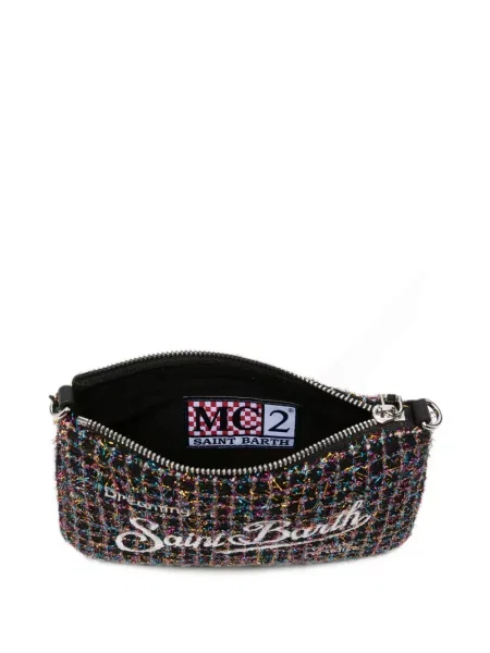 Πλεκτός clutch Mc2 Saint Barth με αυτόγραφο μαύρο