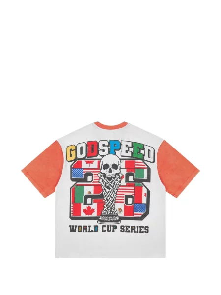 Tricou Godspeed cu imagine alb