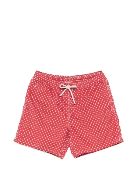 Slip de baie Mc2 Saint Barth cu model floral cu imagine roșu