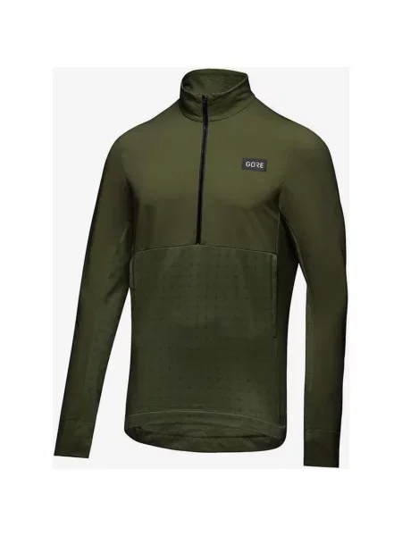 Koszulka GOREWEAR TrailKPR Hybrid z długim rękawem i zamkiem błyskawicznym w kolorze ciemnozielonym S zielona