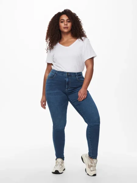 ONLY Carmakoma Jeans Augusta denim albastru