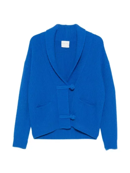 Lung cardigan Forte_forte tricotate albastru