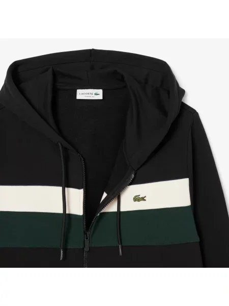 Lacoste Kolorowa Bluza Z Kapturem Zapinana Na czarny