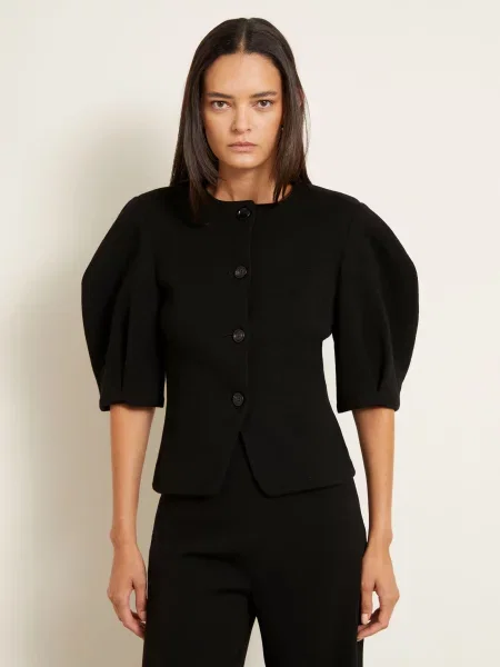 Max Mara Bouclé Bunda Zero černá