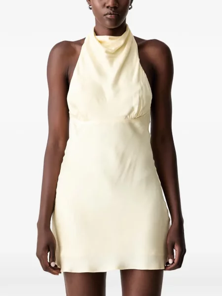 Rochie mini Bardot cu gât halter cu spatele deschis