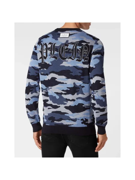 Sweter Philipp Plein wełniany niebieski
