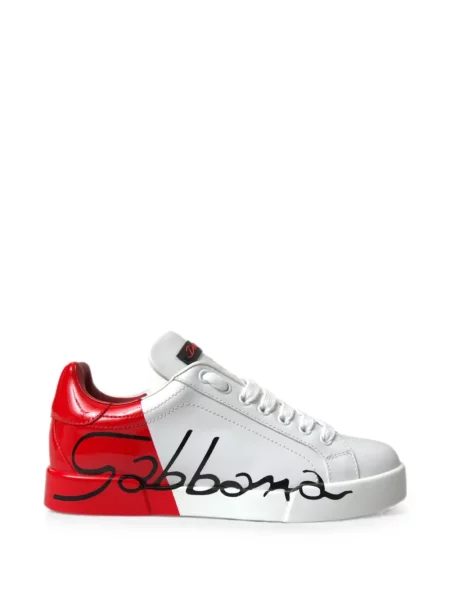 Sneakerși Dolce & Gabbana cu șireturi cu imagine din dantelă alb