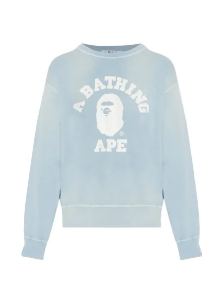 Graficzny sweter A Bathing Ape® z nadrukiem niebieski