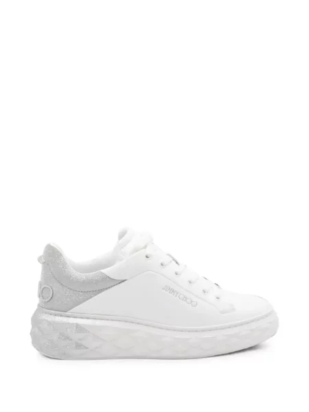 Sneakerși Jimmy Choo din piele alb