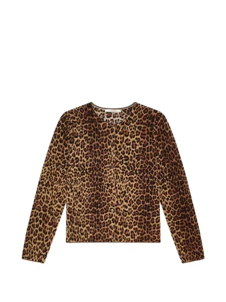 Cardigan Maliparmi de lână cu imagine cu model leopard maro
